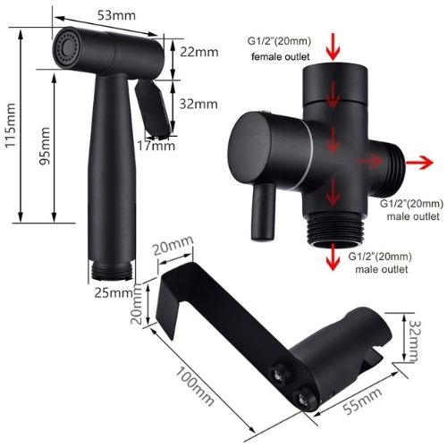 Black Handheld Bidet Kit: image 3